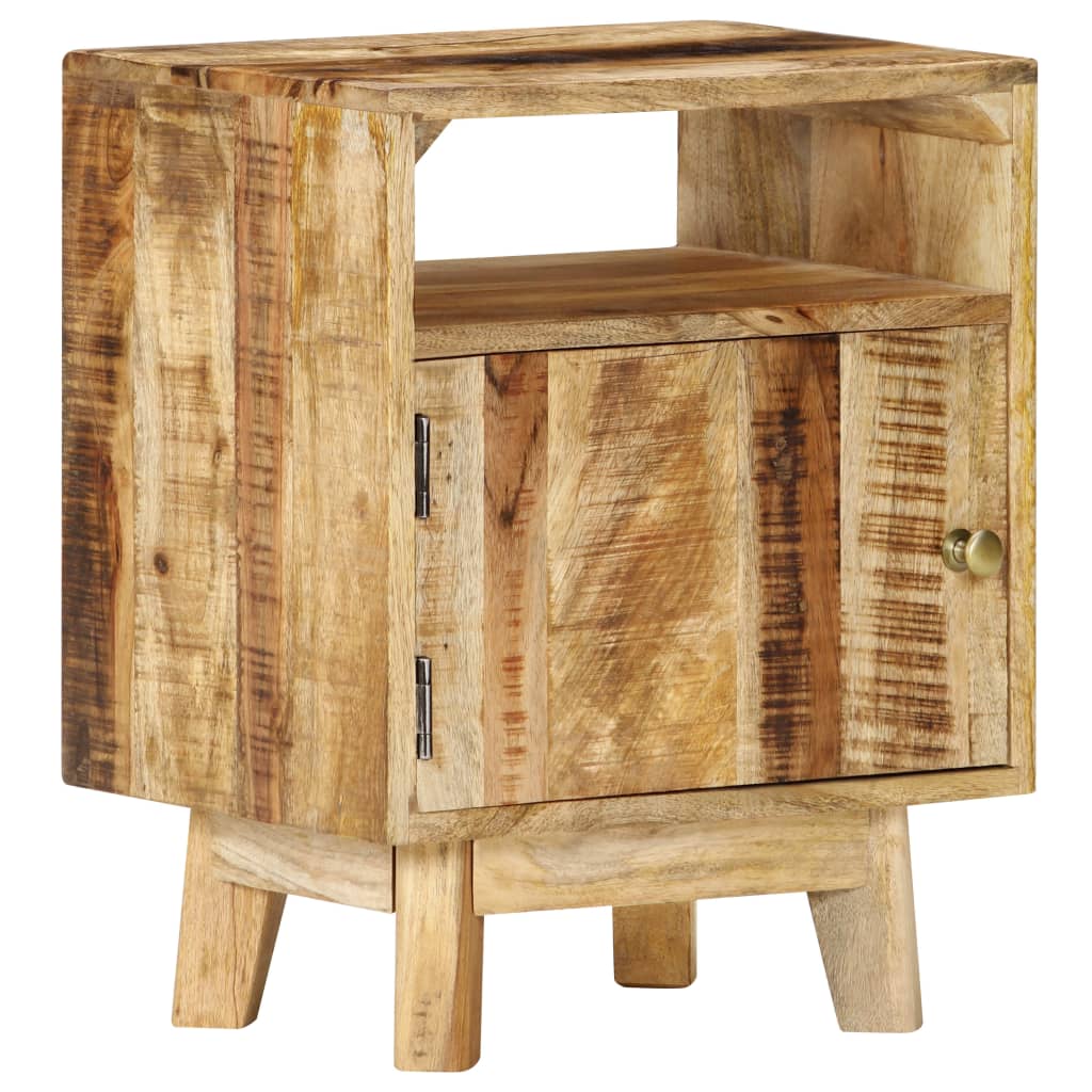 Mesita de noche de madera de mango rugosa 40x30x50 cm