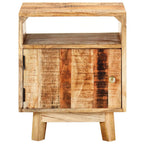 Mesita de noche de madera de mango rugosa 40x30x50 cm