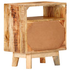 Mesita de noche de madera de mango rugosa 40x30x50 cm