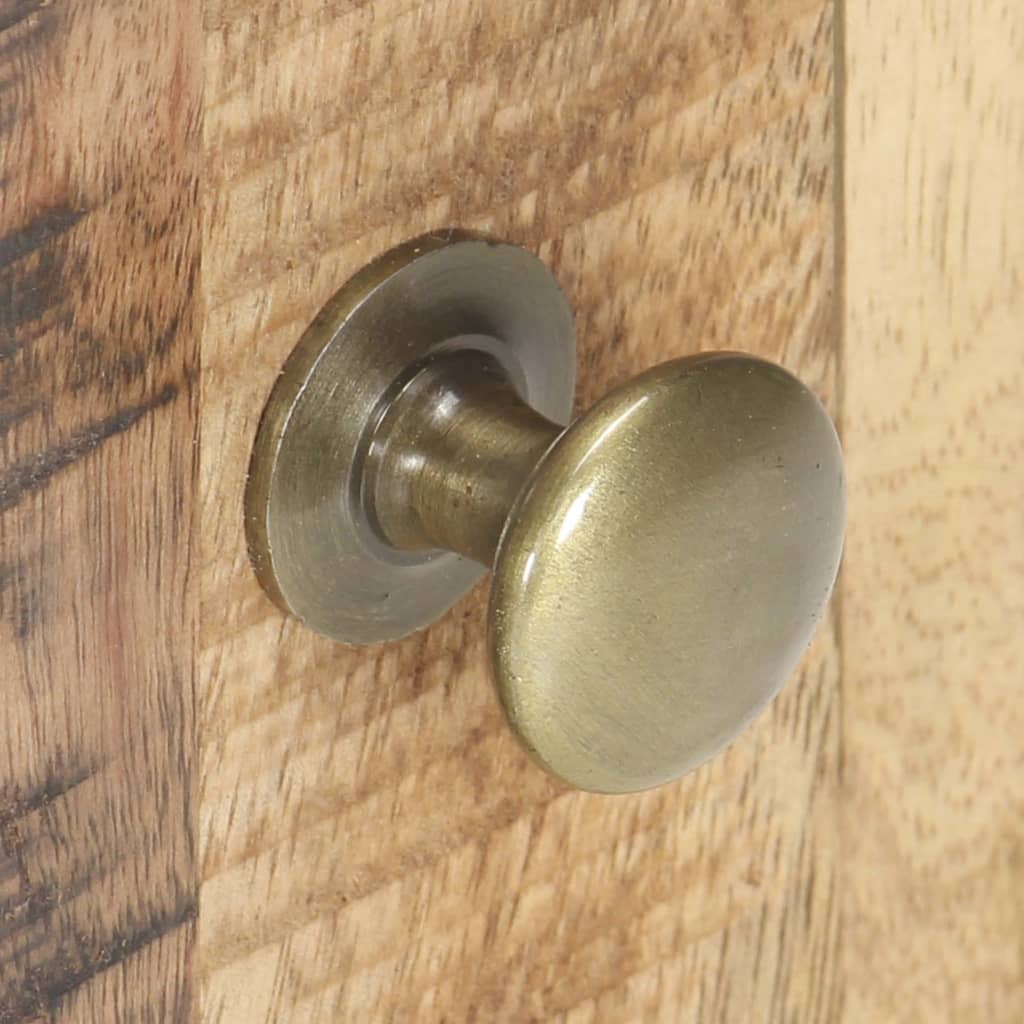 Mesita de noche de madera de mango rugosa 40x30x50 cm