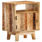 Mesita de noche de madera de mango rugosa 40x30x50 cm