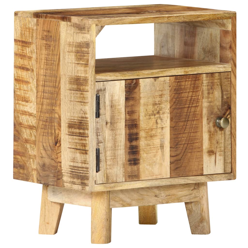 Mesita de noche de madera de mango rugosa 40x30x50 cm
