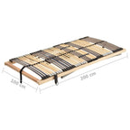 Cama somier eléctrico de láminas sin colchón 7 zonas 100x200 cm