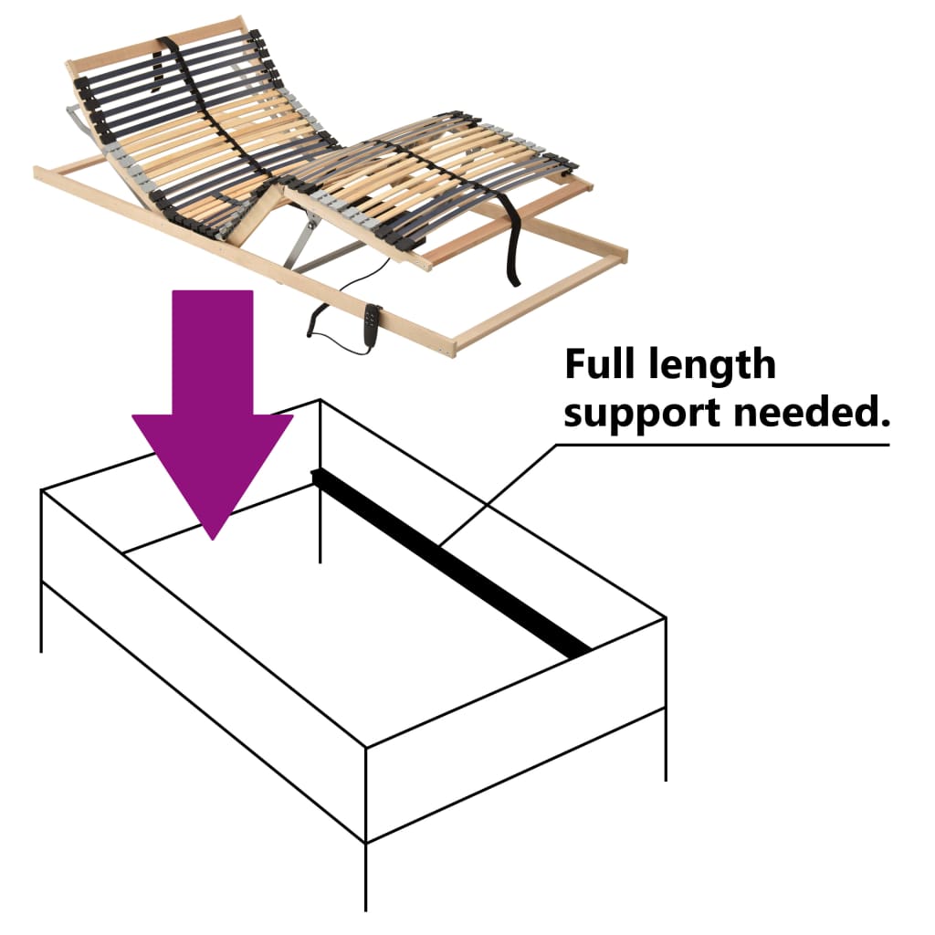 Cama somier eléctrico de láminas sin colchón 7 zonas 100x200 cm