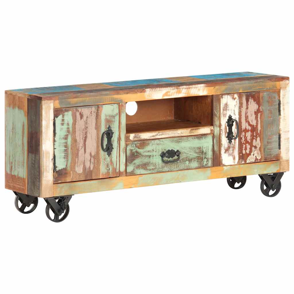Mueble para TV de madera maciza reciclada 120x30x50 cm