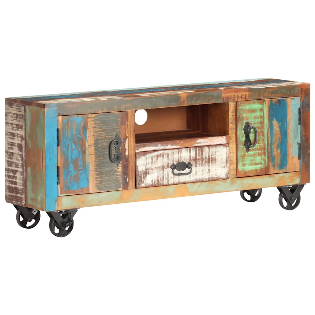 Mueble para TV de madera maciza reciclada 120x30x50 cm