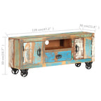Mueble para TV de madera maciza reciclada 120x30x50 cm