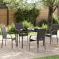 Stackable garden chairs 4 pcs synthetic rattan brown