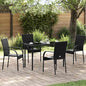 Stackable garden chairs 4 pcs synthetic rattan brown