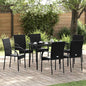 Stackable garden chairs 4 pcs synthetic rattan brown