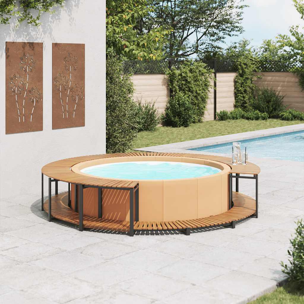 Borde de bañera hidromasaje madera maciza de acacia 273x53 cm