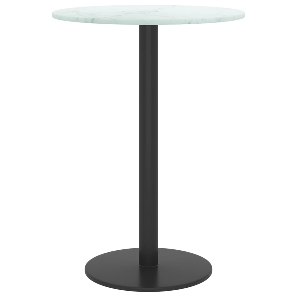 Tablero de mesa diseño mármol vidrio templado blanco Ø30x0,8 cm
