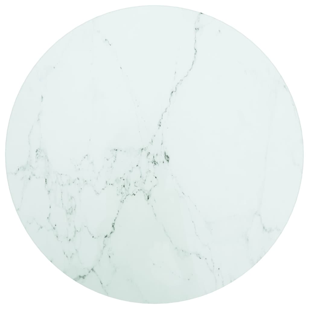Tabletop, marble design, white tempered glass, Ø30x0.8 cm