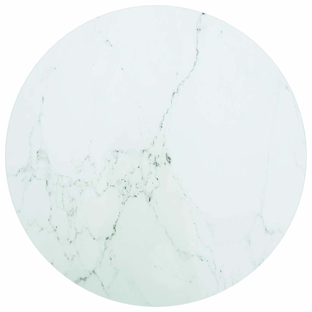 Tabletop, marble design, white tempered glass, Ø30x0.8 cm