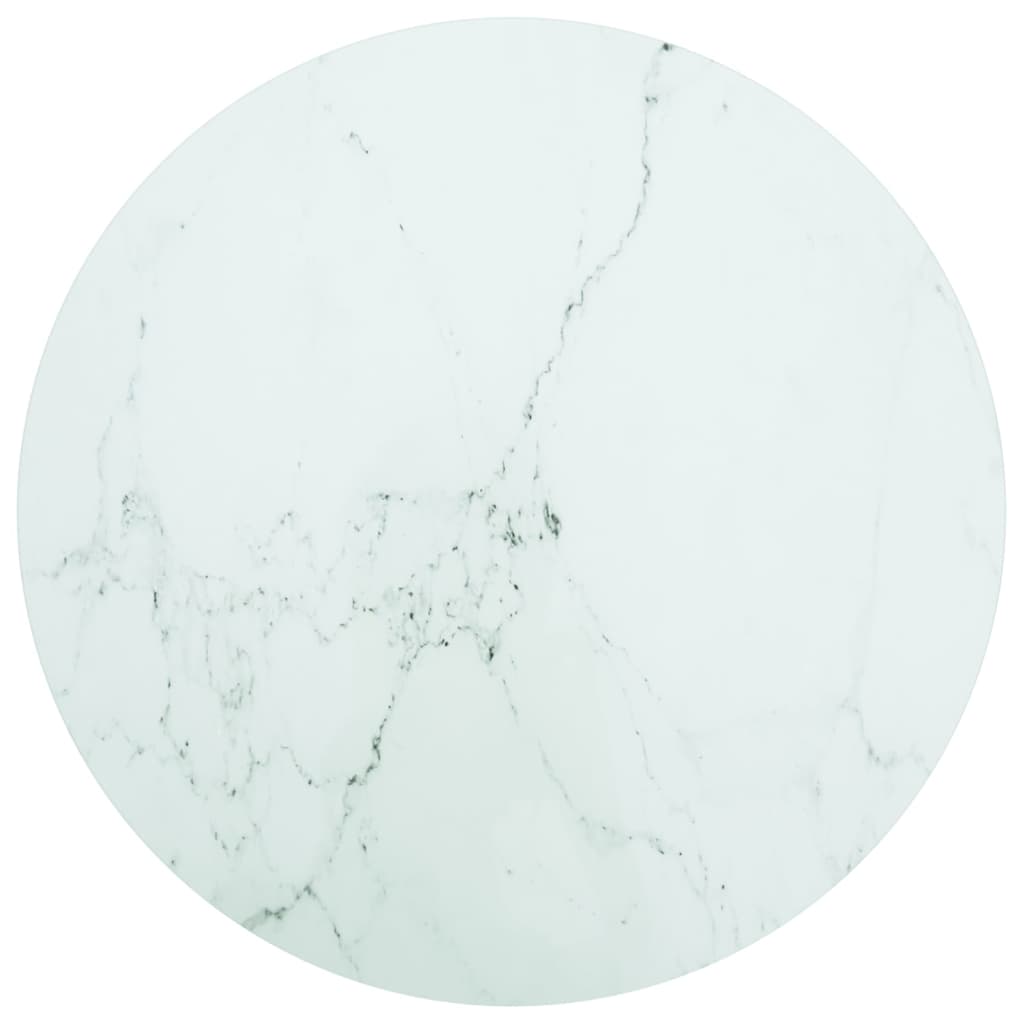 Tabletop, marble design, white tempered glass, Ø30x0.8 cm