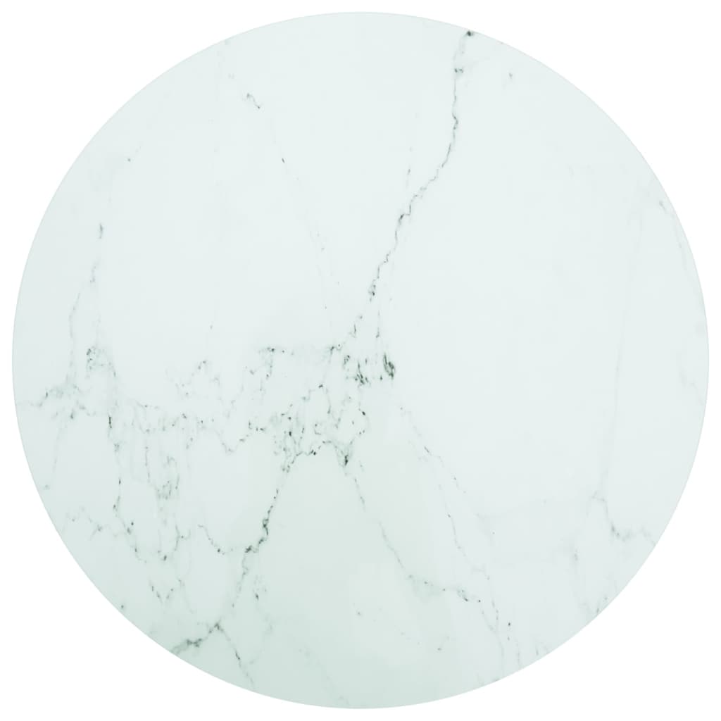 Tabletop, marble design, white tempered glass, Ø30x0.8 cm