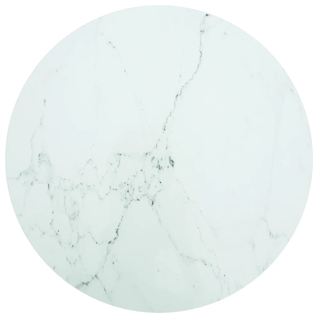 Tabletop, marble design, white tempered glass, Ø30x0.8 cm