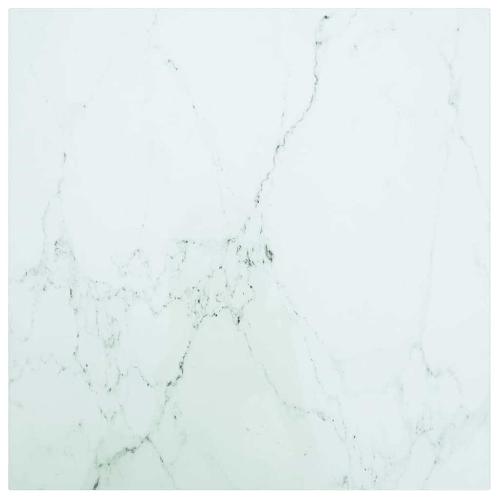 Tabletop, marble design, white tempered glass, Ø30x0.8 cm
