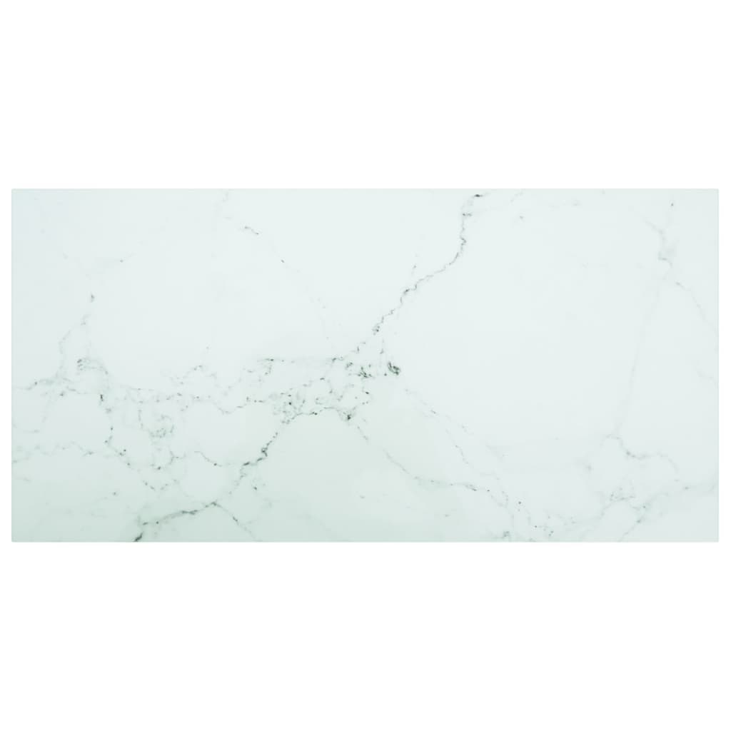 Tabletop, marble design, white tempered glass, Ø30x0.8 cm