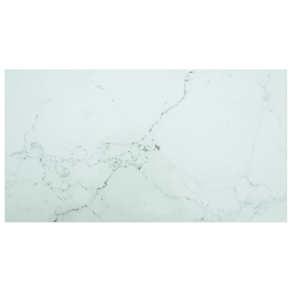 Tabletop, marble design, white tempered glass, Ø30x0.8 cm