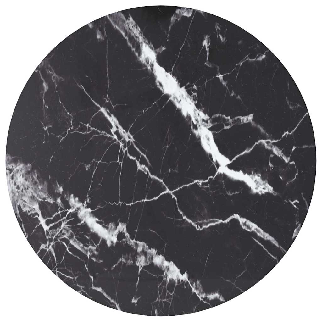 Tabletop, marble design, white tempered glass, Ø30x0.8 cm