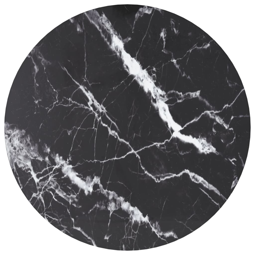 Tabletop, marble design, white tempered glass, Ø30x0.8 cm