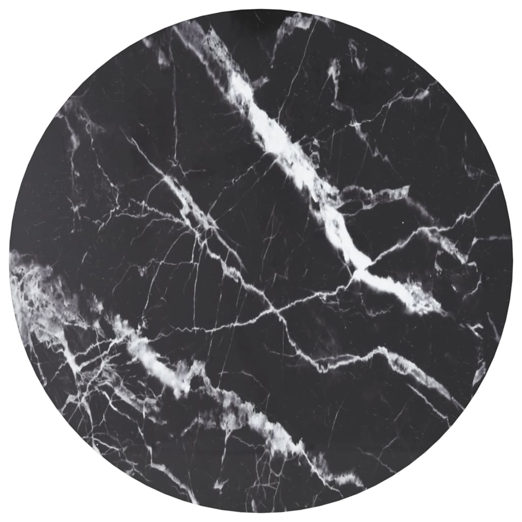 Tabletop, marble design, white tempered glass, Ø30x0.8 cm