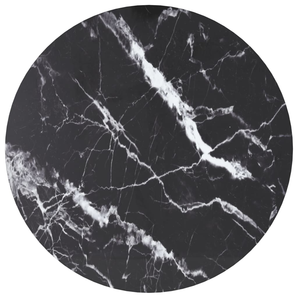 Tabletop, marble design, white tempered glass, Ø30x0.8 cm