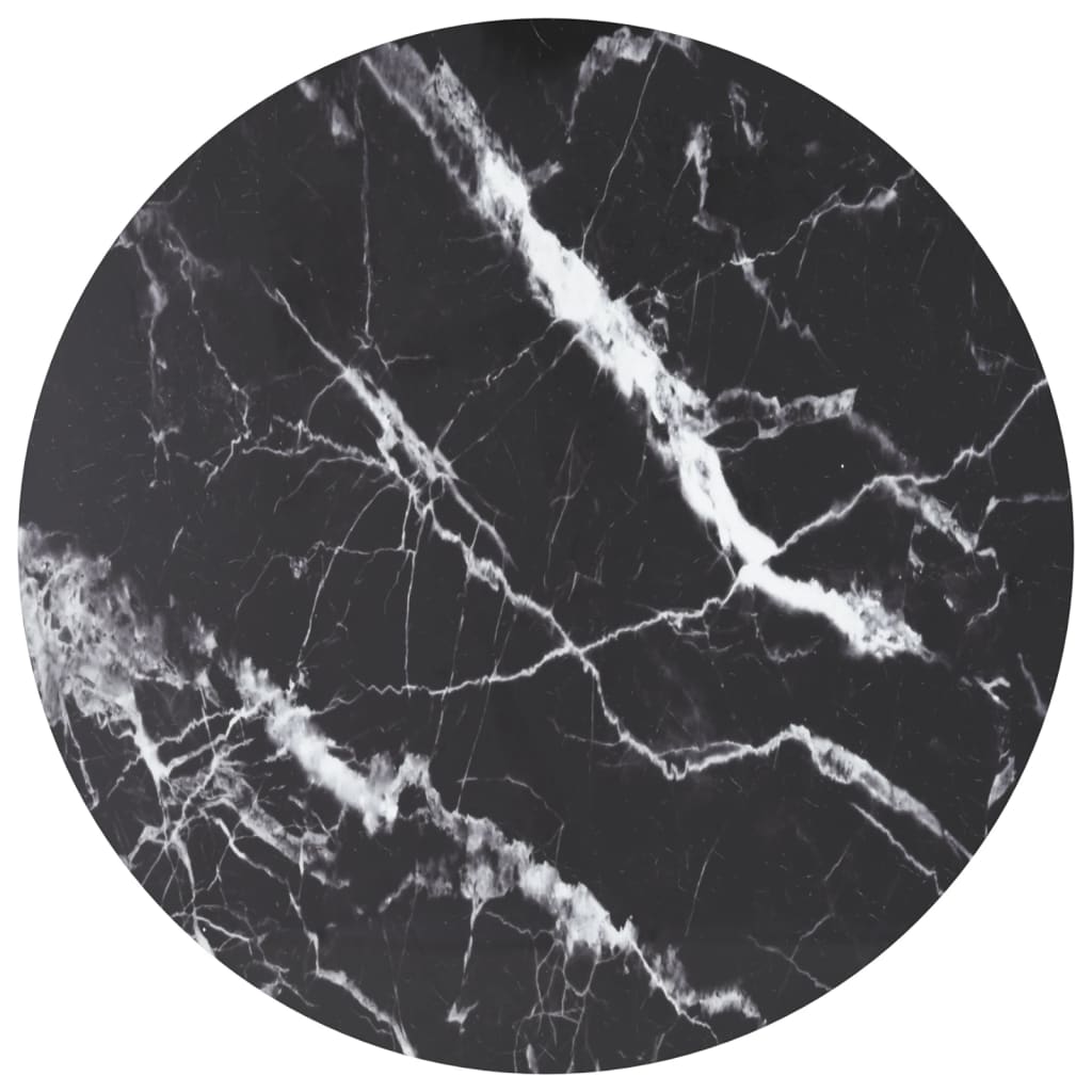 Tabletop, marble design, white tempered glass, Ø30x0.8 cm