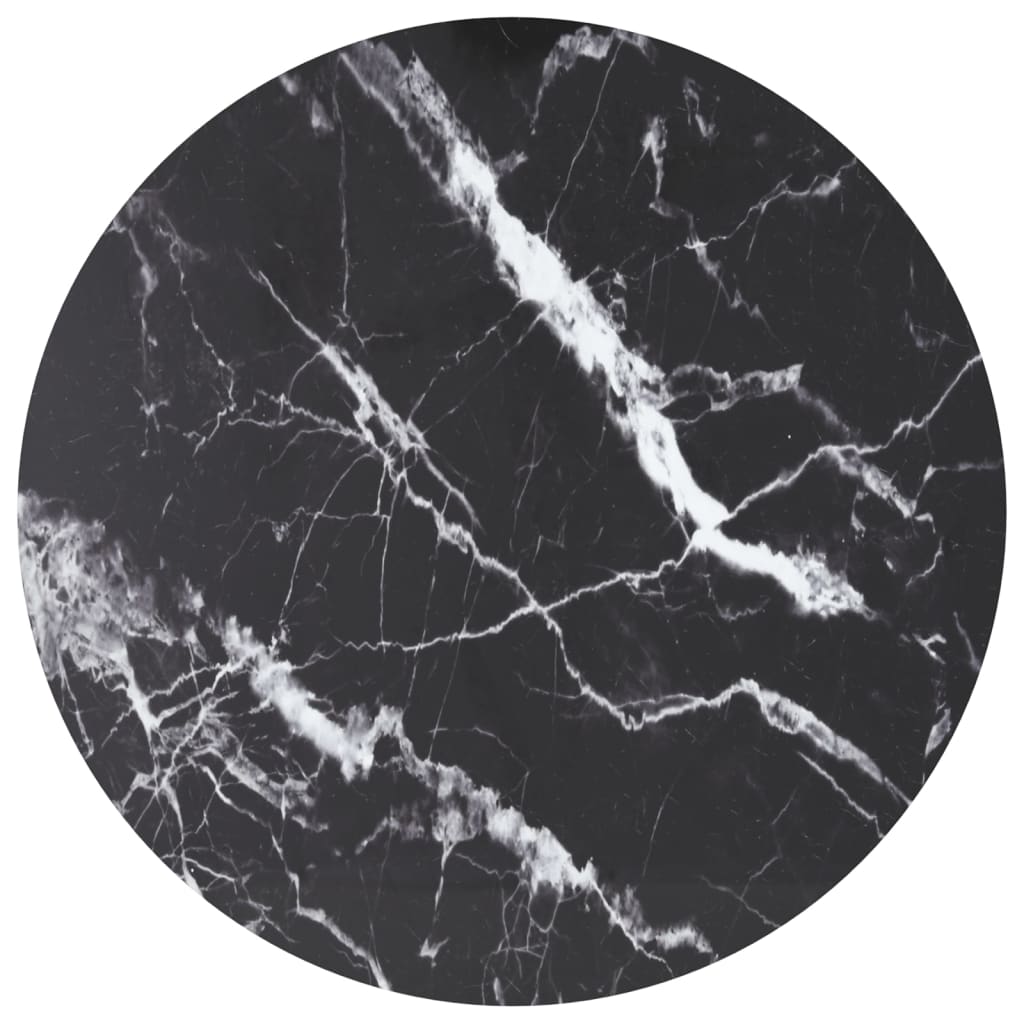 Tabletop, marble design, white tempered glass, Ø30x0.8 cm