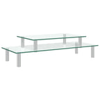 Soporte para monitor de 2 niveles vidrio transparente