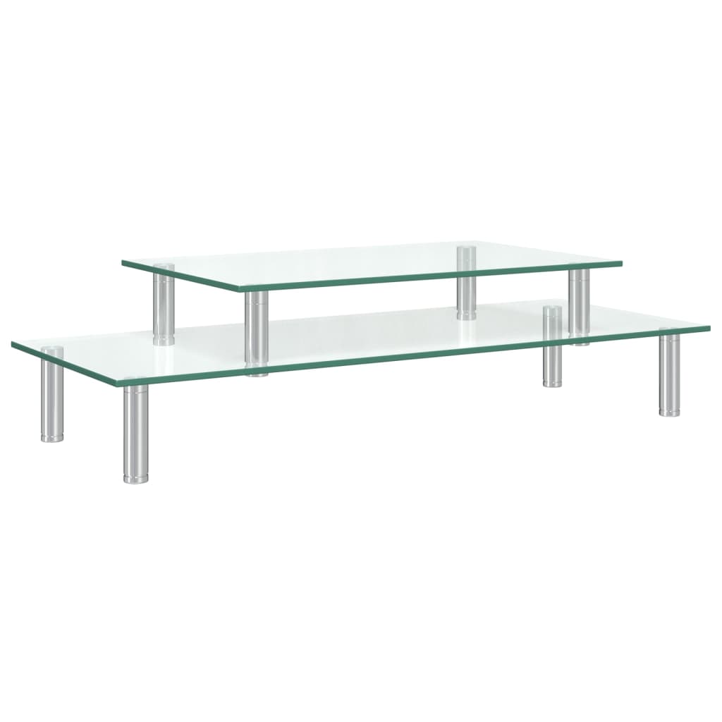 Soporte para monitor de 2 niveles vidrio transparente