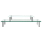 Soporte para monitor de 2 niveles vidrio transparente