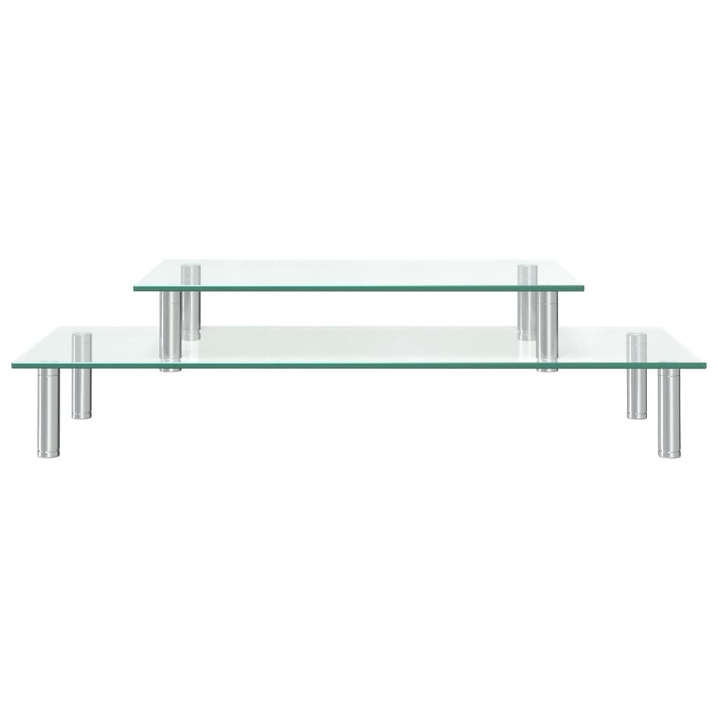 Soporte para monitor de 2 niveles vidrio transparente
