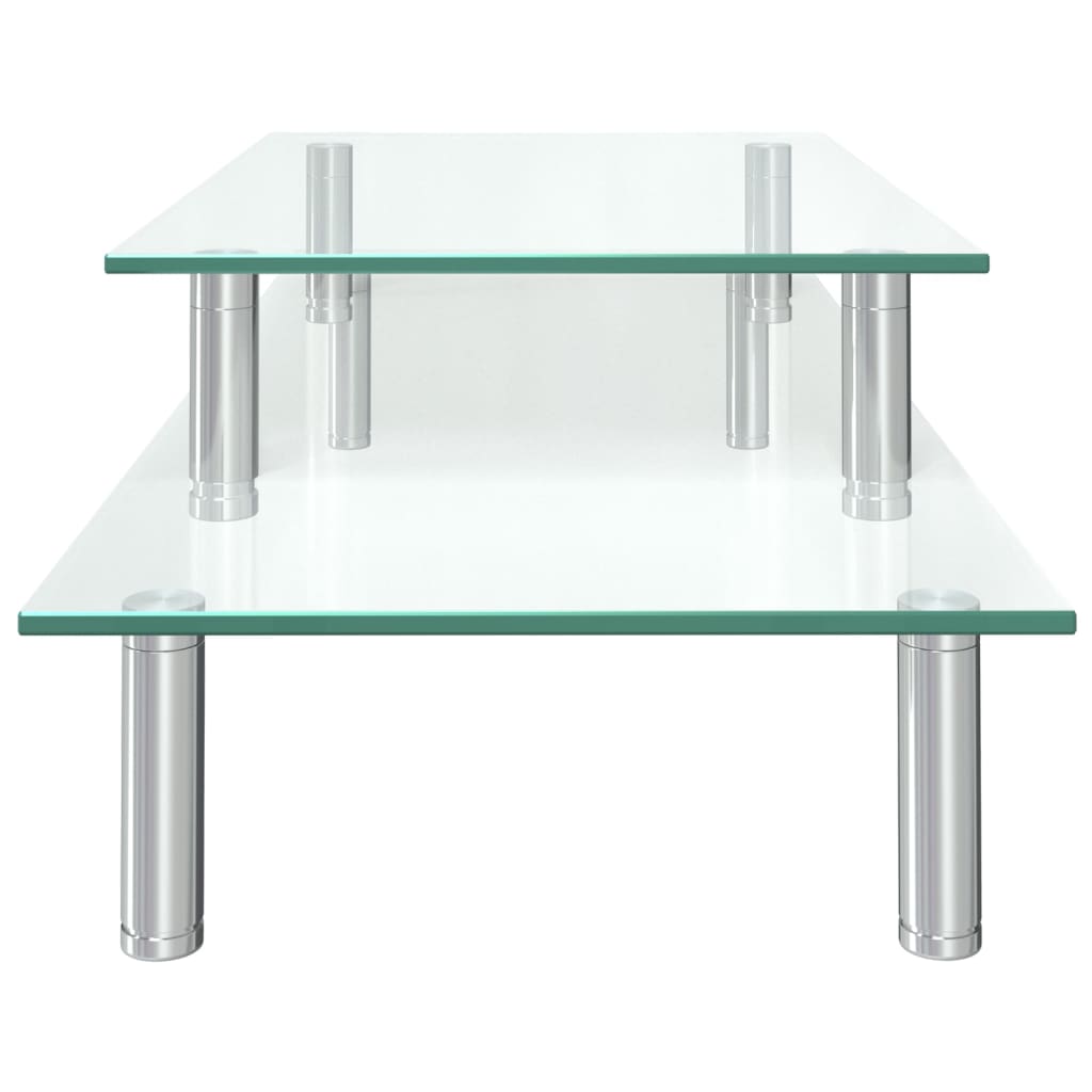 Soporte para monitor de 2 niveles vidrio transparente