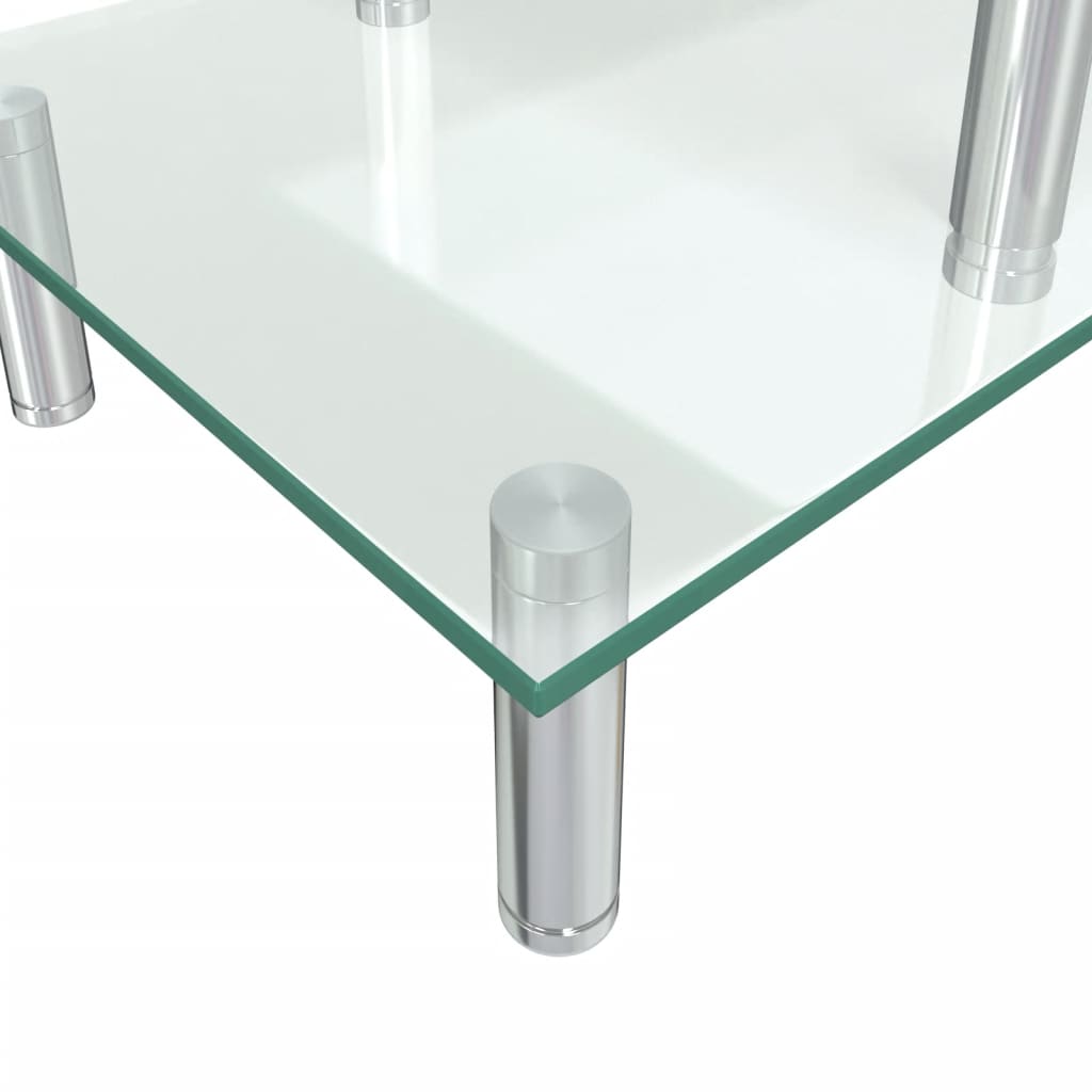 Soporte para monitor de 2 niveles vidrio transparente