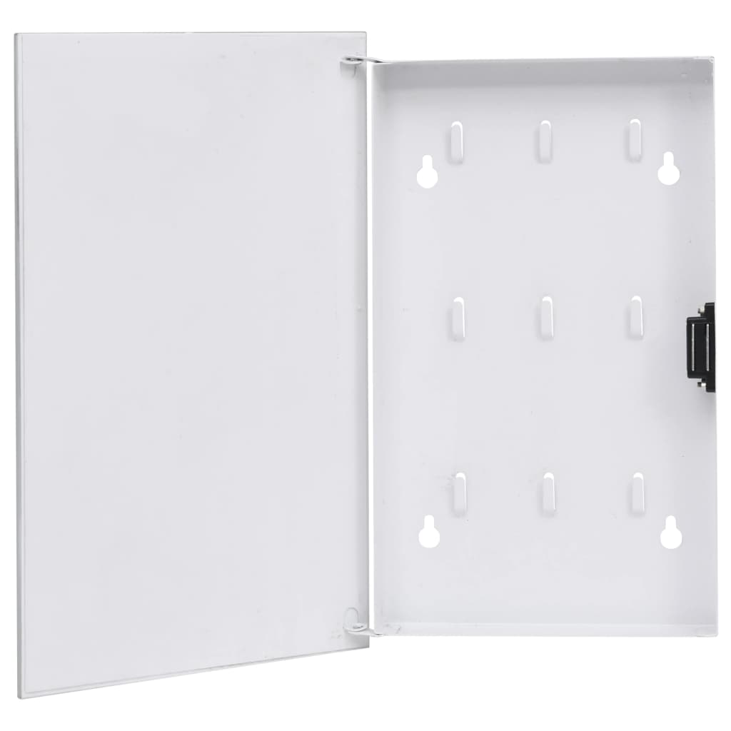 Caja de llaves con tablero magnético blanca 30x20x4 cm