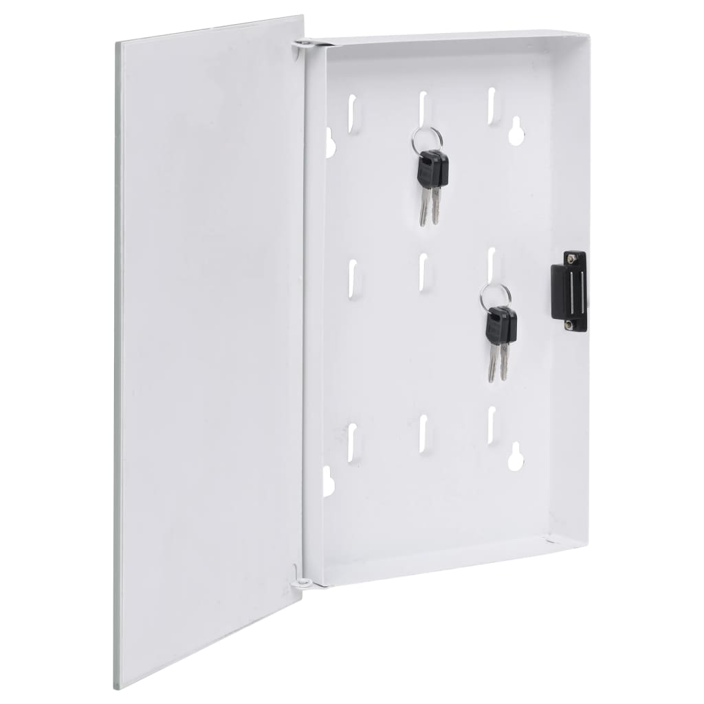 Caja de llaves con tablero magnético blanca 30x20x4 cm