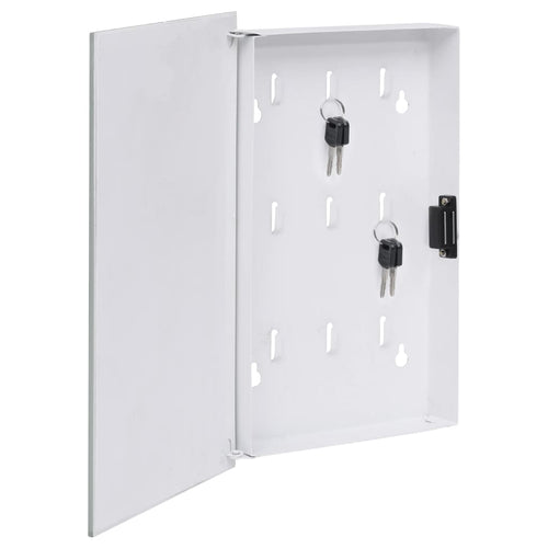 Caja de llaves con tablero magnético blanca 30x20x4 cm