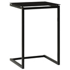 Mesa auxiliar de vidrio templado negro 40x40x60 cm