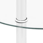 Mesa auxiliar 2 niveles vidrio templado transparente 38 cm