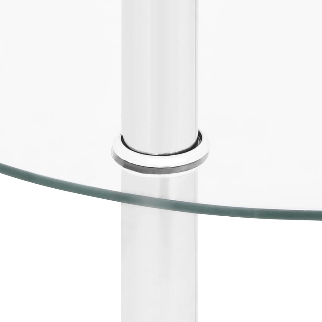 Mesa auxiliar 2 niveles vidrio templado transparente 38 cm