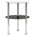 Mesa auxiliar 2 niveles vidrio templado transparente 38 cm