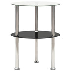 Mesa auxiliar 2 niveles vidrio templado transparente 38 cm