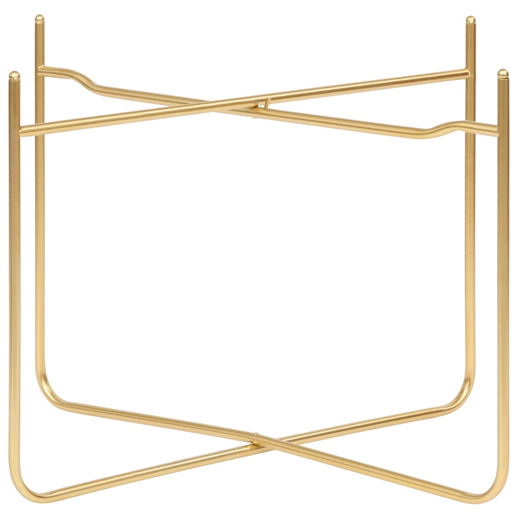 Mesa auxiliar negra y dorada MDF 38x38x38,5 cm