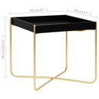 Mesa auxiliar negra y dorada MDF 38x38x38,5 cm