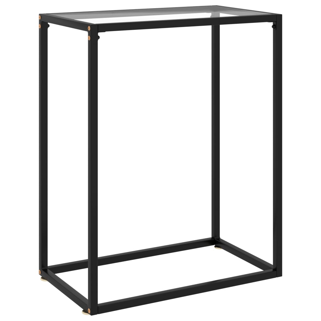 White tempered glass console table 100x35x75 cm