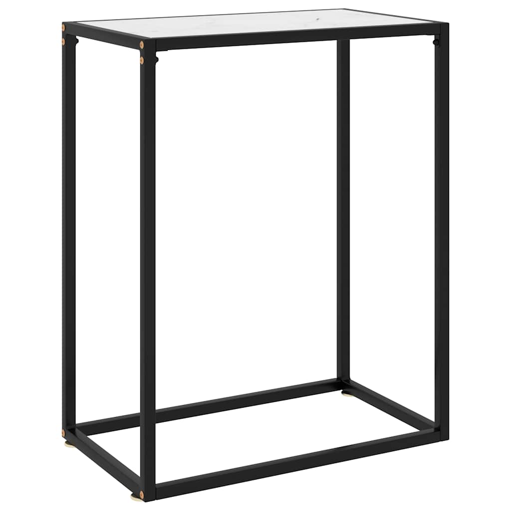White tempered glass console table 100x35x75 cm