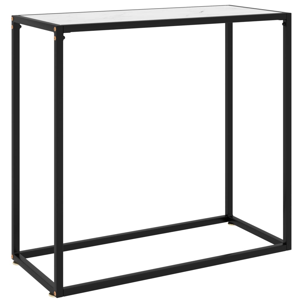 White tempered glass console table 100x35x75 cm