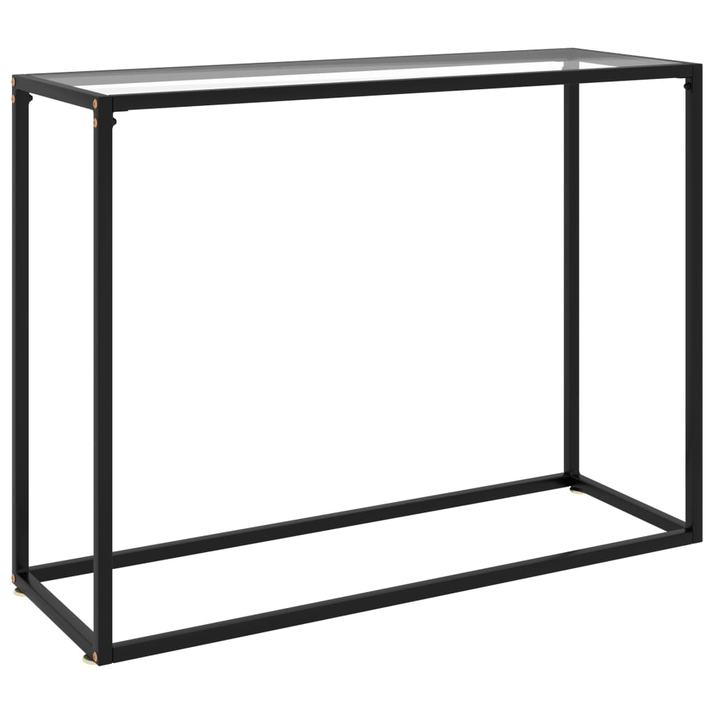 White tempered glass console table 100x35x75 cm